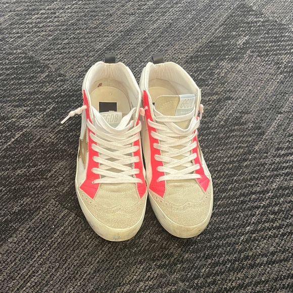 Golden Goose Red and White High-Top Sneakers - Picture 1 of 7